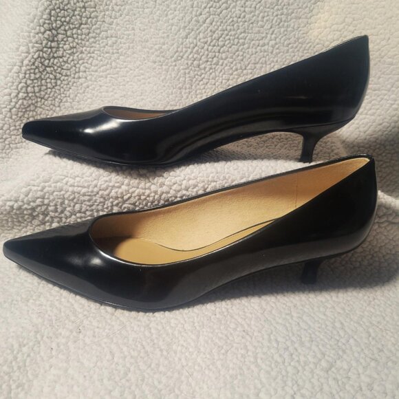 COACH Unipump Black Leather Kitten Heel Pump Classic Luxury - Picture 2 of 9
